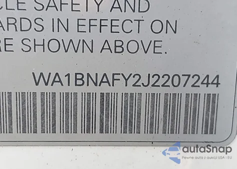 2018 Audi Q5 2.0T Premium/2.0T Tech Premium z USA, uszkodzony, nr VIN WA1BNAFY2J2207244